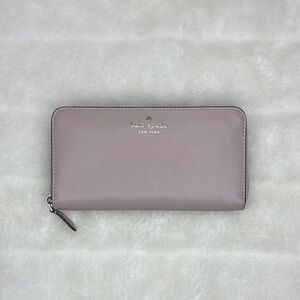 Kate Spade Dusty Pink Zip Around Wallet Saffiano Leather Large